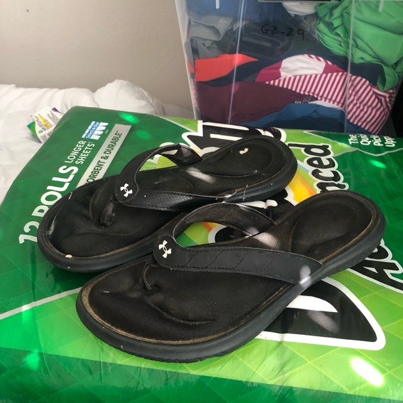 Under Armour Women’s Marbella Black/Silver/White Thong Sandals - Size 11 - Picture 10 of 12